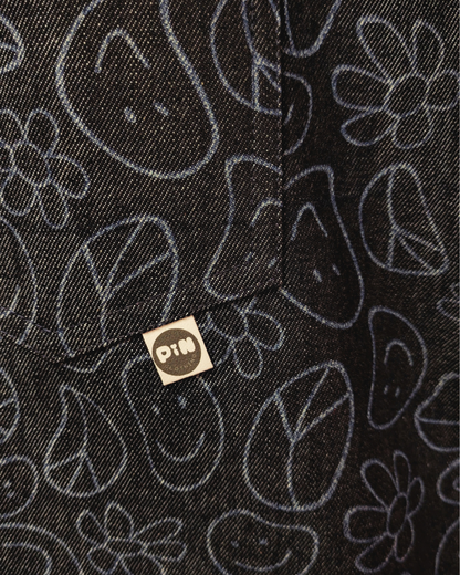 Smiley Faces Indigo Denim Dungaree Dress-pinclothing.co.uk-pinclothing.co.uk