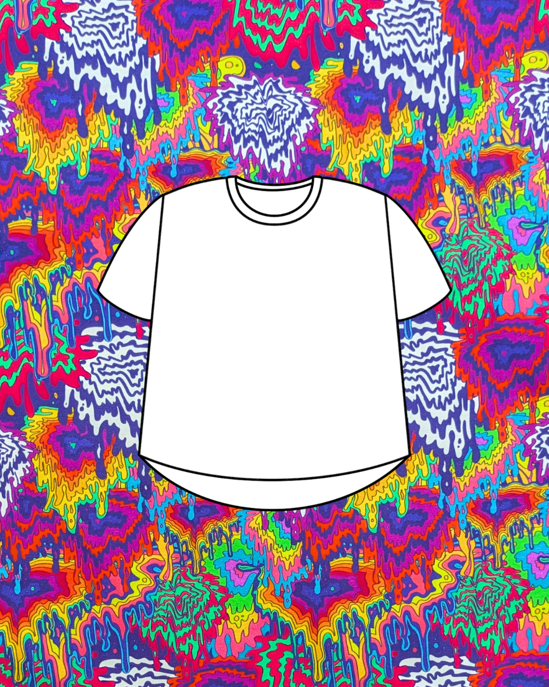 Trippy Rainbow Drip Printed Cotton Jersey