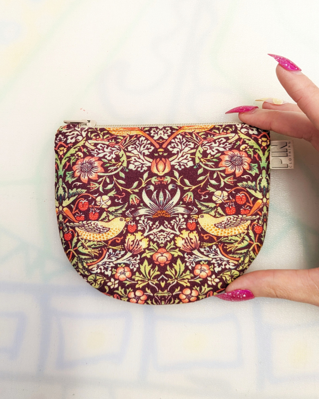 Strawberry Thief Coin Purse SUPER SECONDS (OOAK)