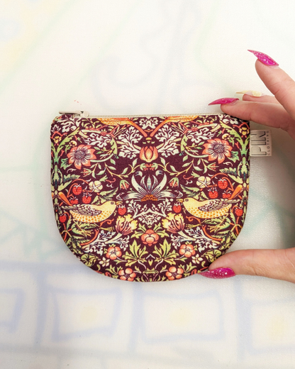 Strawberry Thief Coin Purse SUPER SECONDS (OOAK)