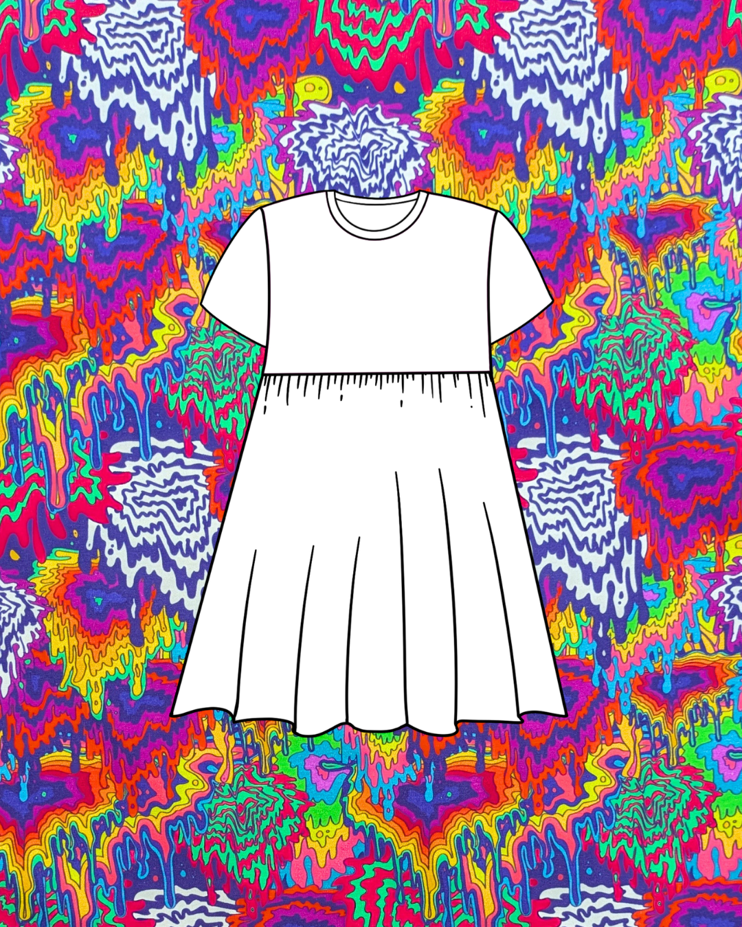 Trippy Rainbow Drip Printed Cotton Jersey