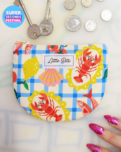 Seafood Picnic Coin Purse SUPER SECONDS (OOAK)-pinclothing.co.uk-pinclothing.co.uk