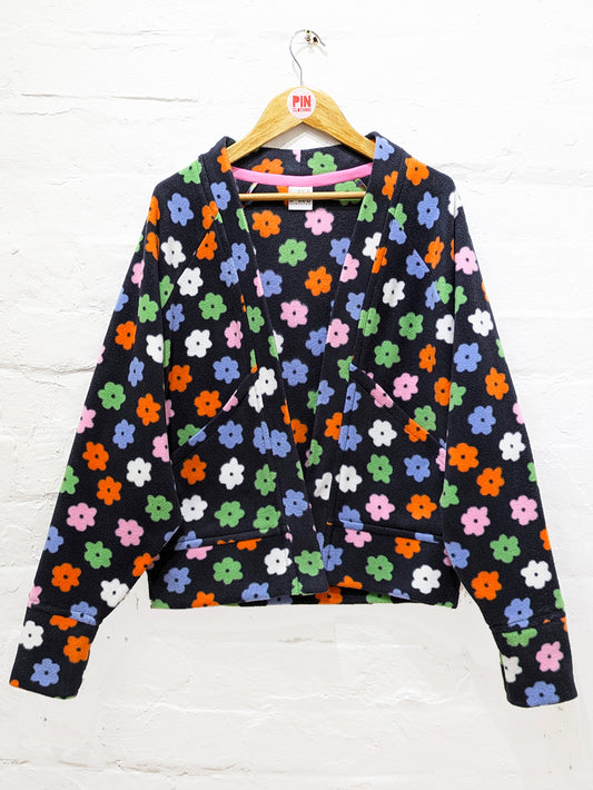 Arty Flowers Fleece 'Jardigan'-Pin Clothing-pinclothing.co.uk