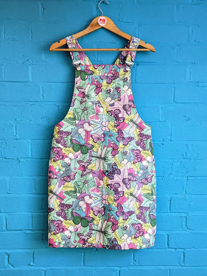 Butterflies & Bugs Dungaree Dress-Pin Clothing-pinclothing.co.uk