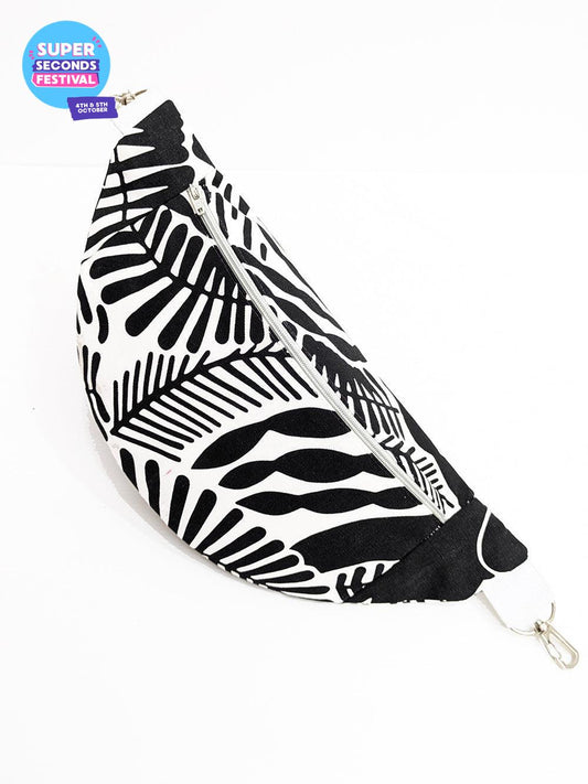 Black and White Bum Bag SUPER SECONDS SALE (MD)-Pin Clothing-pinclothing.co.uk