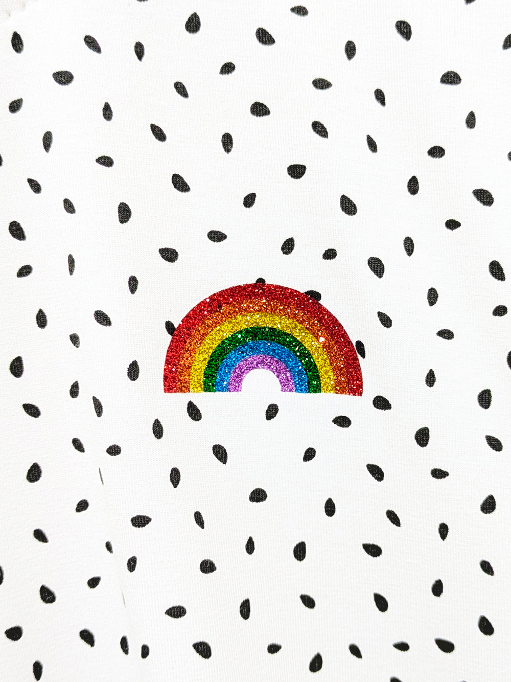 Black & White Polka Dot Rainbow Tee-Pin Clothing-pinclothing.co.uk