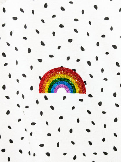 Black & White Polka Dot Rainbow Tee-Pin Clothing-pinclothing.co.uk