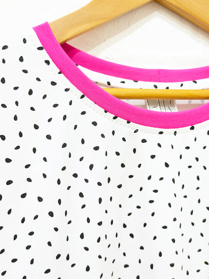 Black & White Polka Dot Rainbow Tee-Pin Clothing-pinclothing.co.uk