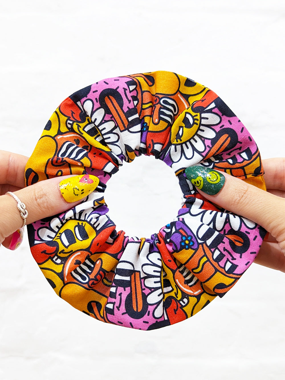 Cartoon Capers Cotton Hair Scrunchie-Pin Clothing-pinclothing.co.uk