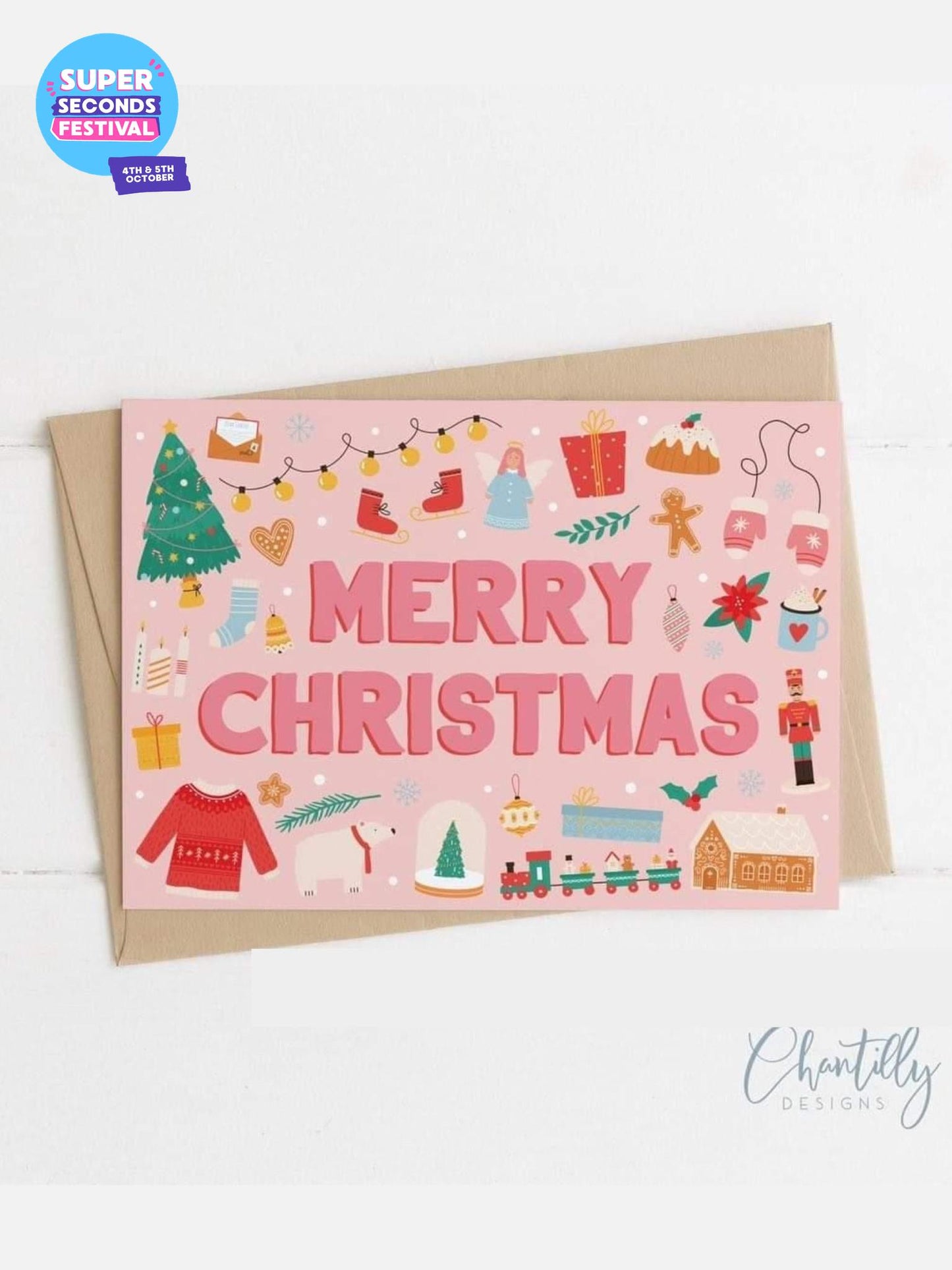 Pin Clothing x Chantilly Designs Christmas Card SUPER SECONDS SALE (OS)-pinclothing.co.uk-pinclothing.co.uk