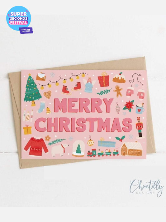 Pin Clothing x Chantilly Designs Christmas Card SUPER SECONDS SALE (OS)-pinclothing.co.uk-pinclothing.co.uk