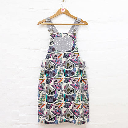 Chirpy Birds Dungaree Dress-Pin Clothing-pinclothing.co.uk
