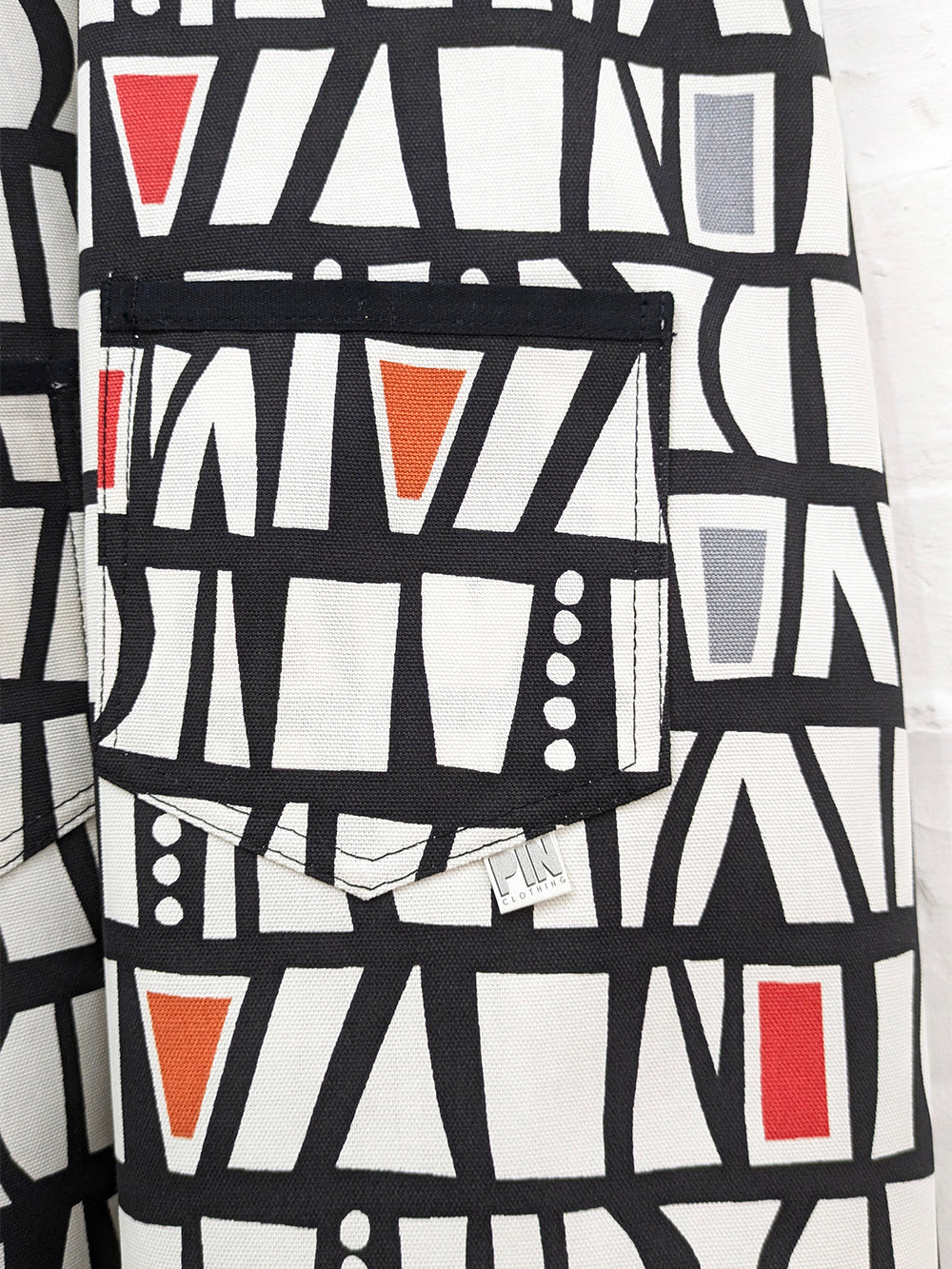 Monochrome Geometric Dungaree Dress SUPER SECONDS SALE (OOAK)-Pin Clothing-pinclothing.co.uk