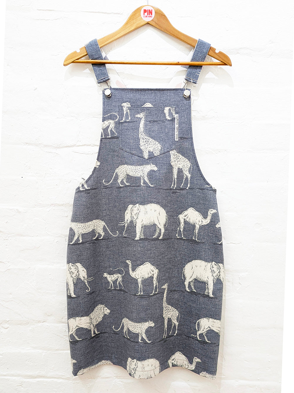 Grey Safari Dungaree Dress-Pin Clothing-pinclothing.co.uk