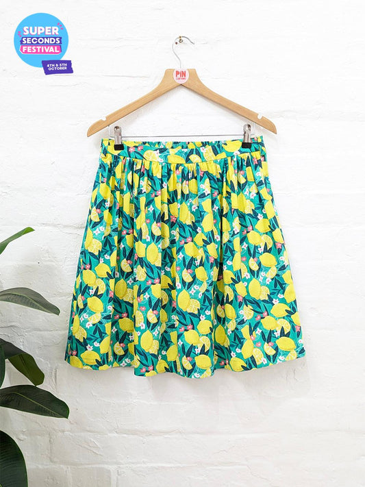 Lemons High Waisted Skirt SUPER SECONDS SALE (OOAK)-Pin Clothing-pinclothing.co.uk