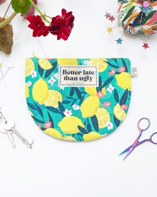 Lemons Zippered Pouch SUPER SECONDS SALE (OS)-Pin Clothing-pinclothing.co.uk