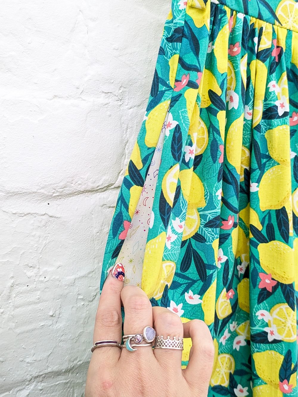 Lemons High Waisted Skirt SUPER SECONDS SALE (OOAK)-Pin Clothing-pinclothing.co.uk