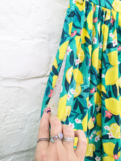 Lemons High Waisted Skirt SUPER SECONDS SALE (OOAK)-Pin Clothing-pinclothing.co.uk