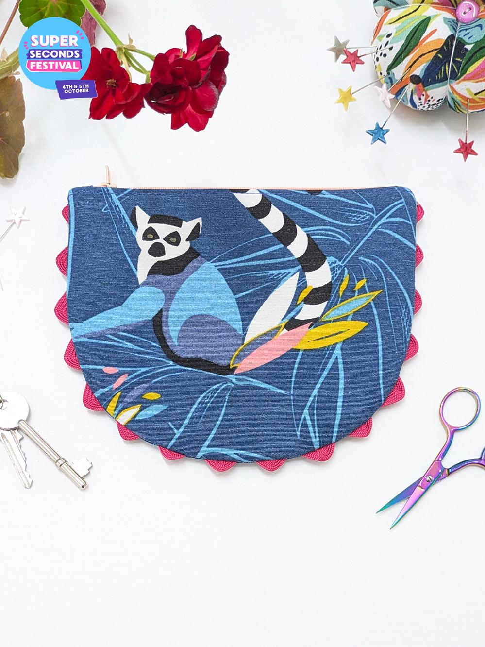 Lemur Zippered Pouch SUPER SECONDS SALE (OS)-Pin Clothing-pinclothing.co.uk