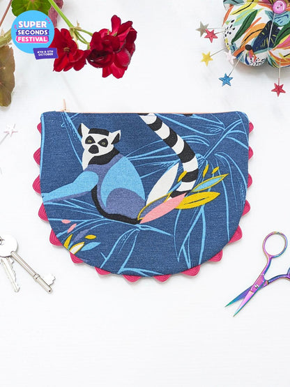Lemur Zippered Pouch SUPER SECONDS SALE (OS)-Pin Clothing-pinclothing.co.uk