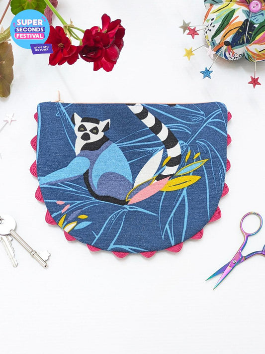 Lemur Zippered Pouch SUPER SECONDS SALE (OS)-Pin Clothing-pinclothing.co.uk