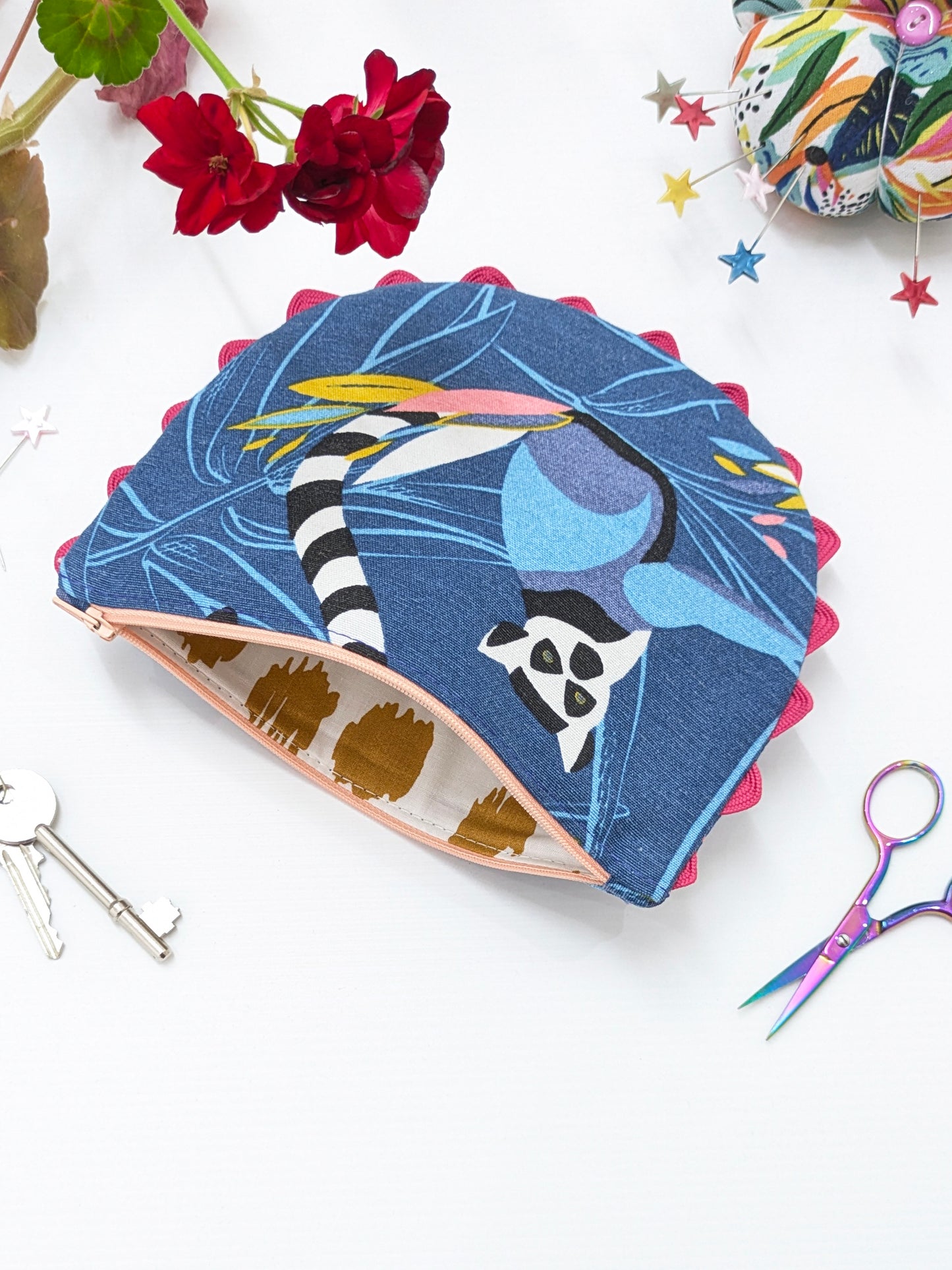 Lemur Zippered Pouch SUPER SECONDS SALE (OS)-Pin Clothing-pinclothing.co.uk