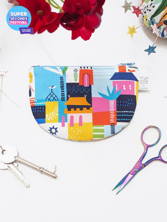 Morocco Print Zippered Pouch SUPER SECONDS SALE (OS)-Pin Clothing-pinclothing.co.uk