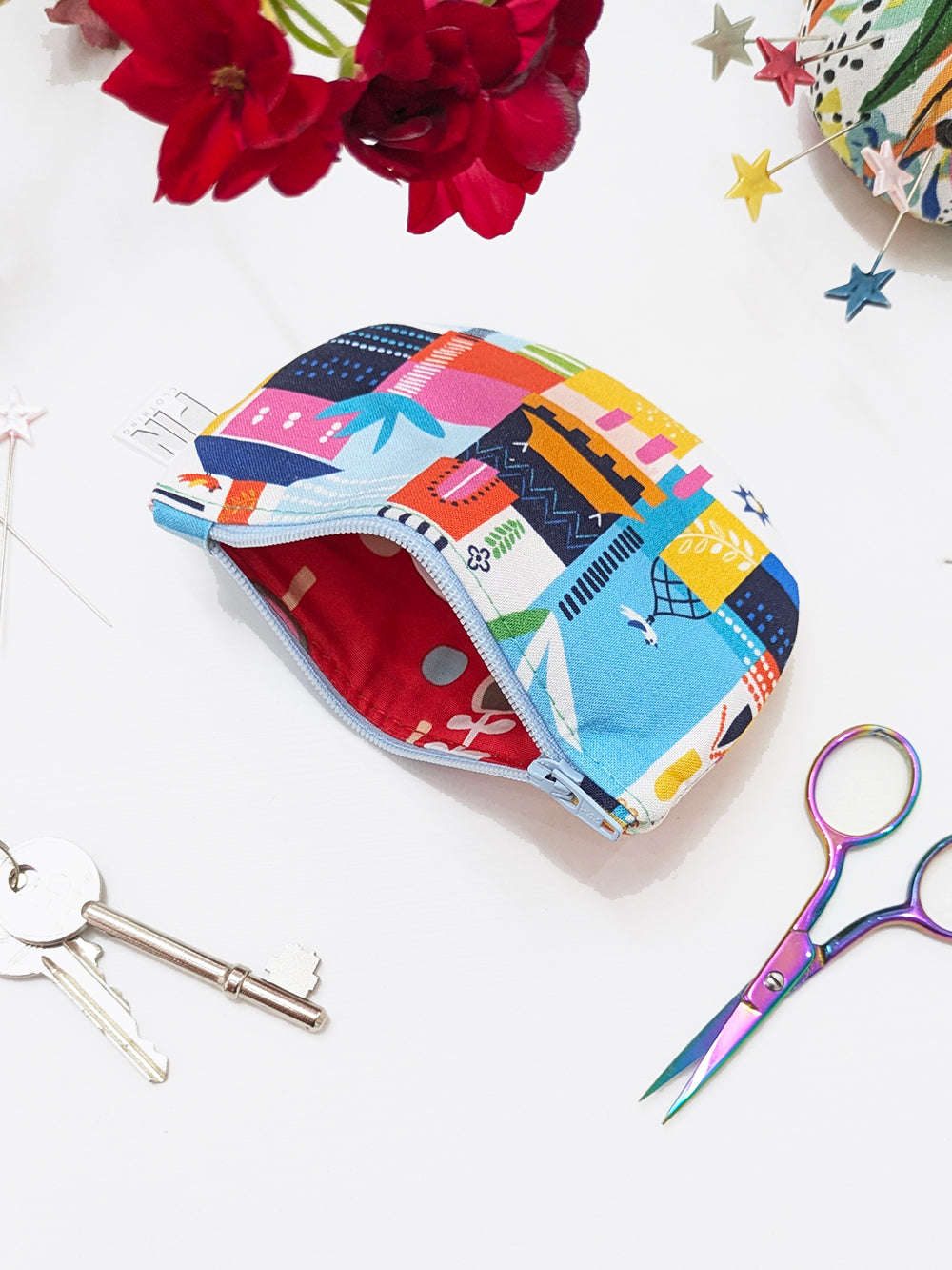 Morocco Print Zippered Pouch SUPER SECONDS SALE (OS)-Pin Clothing-pinclothing.co.uk