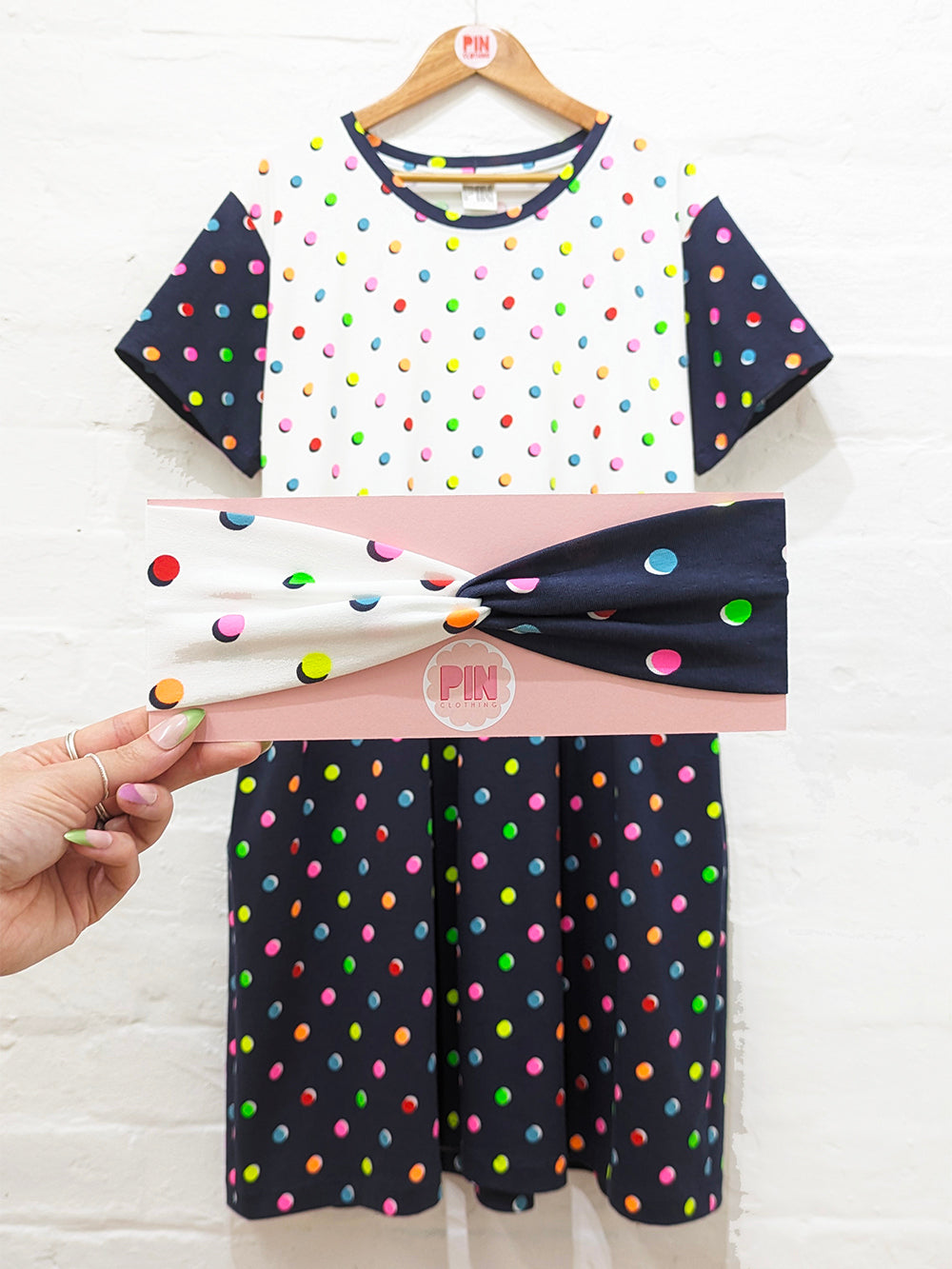 Neon Polka Dot Twist Headband-Pin Clothing-pinclothing.co.uk