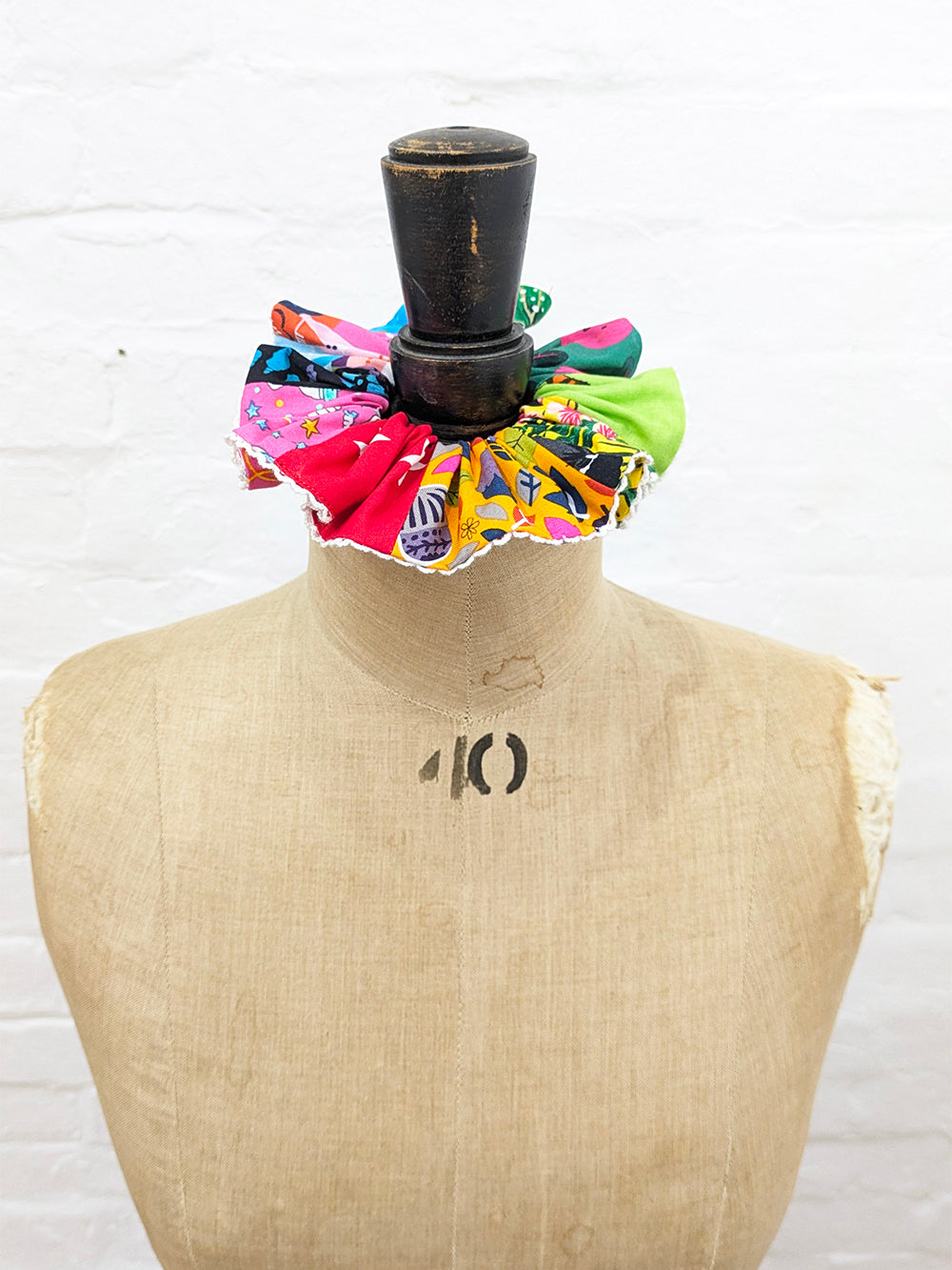 Patchwork Trimmed Scrunchie SUPER SECONDS SALE (OOAK)-Pin Clothing-pinclothing.co.uk