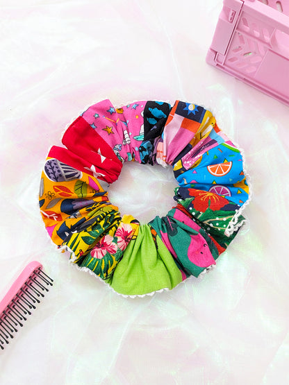 Patchwork Trimmed Scrunchie SUPER SECONDS SALE (OOAK)-Pin Clothing-pinclothing.co.uk