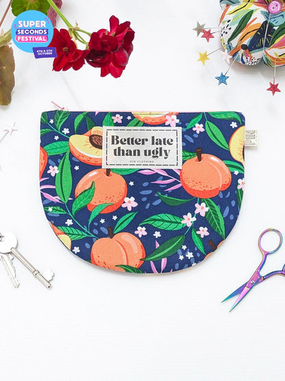 Peaches Zippered Pouch SUPER SECONDS SALE (OS)-Pin Clothing-pinclothing.co.uk
