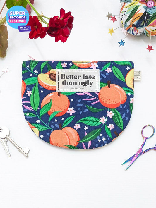 Peaches Zippered Pouch SUPER SECONDS SALE (OS)-Pin Clothing-pinclothing.co.uk
