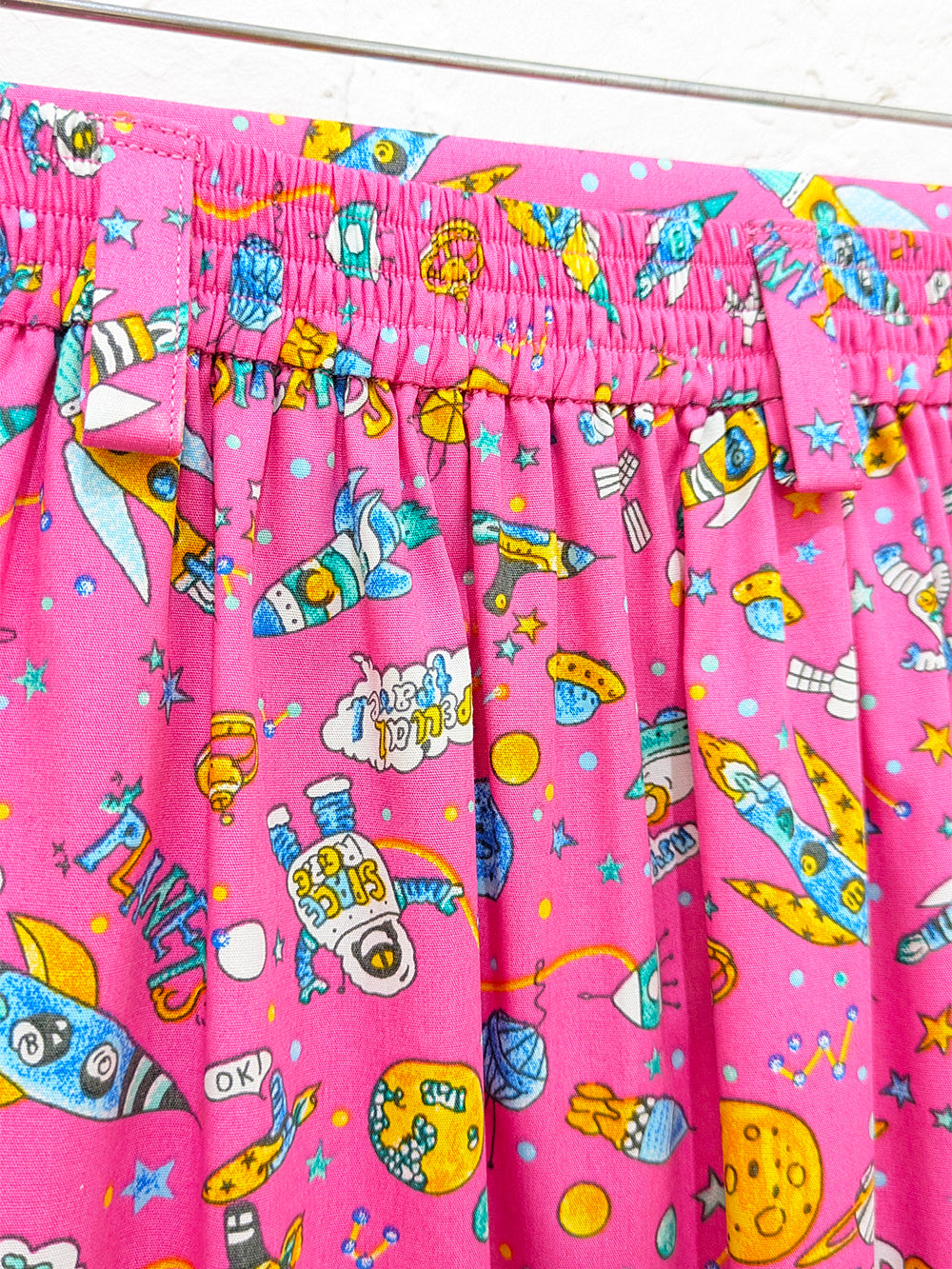 Pink Space High Waisted Skirt SUPER SECONDS SALE (OOAK)-Pin Clothing-pinclothing.co.uk