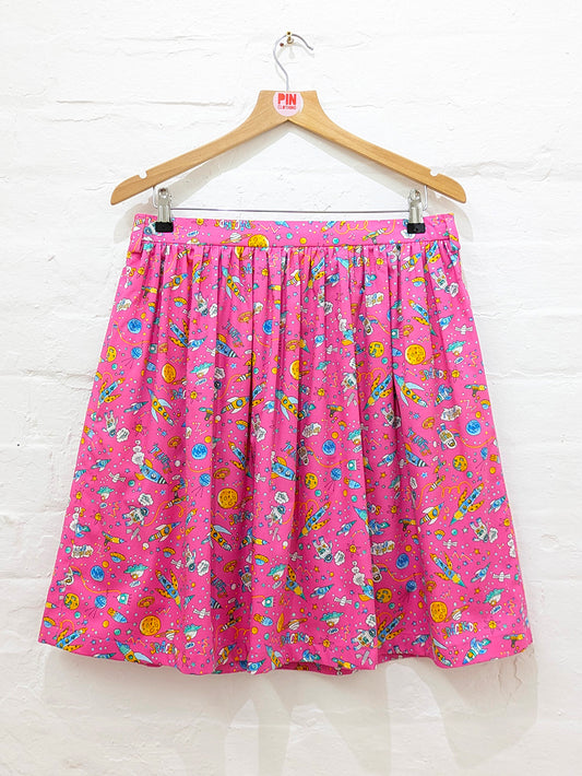 Pink Space High Waisted Skirt-Pin Clothing-pinclothing.co.uk
