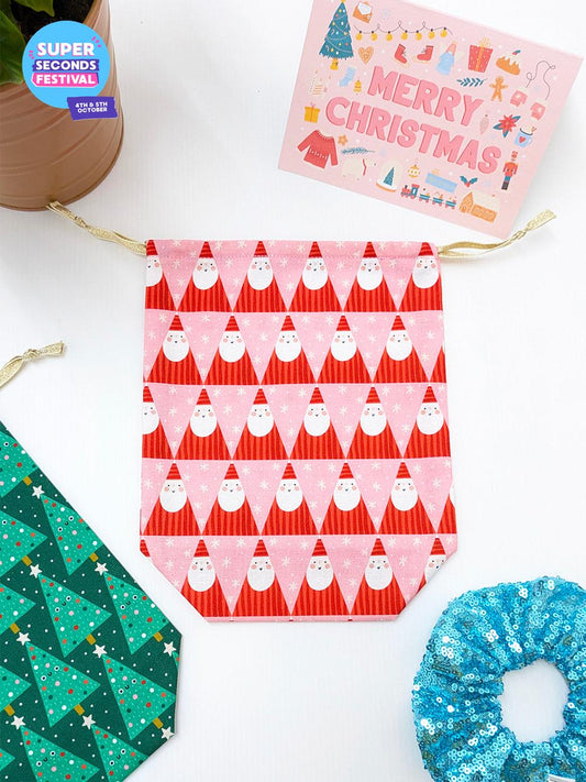 Pointy Santa Christmas Drawstring Gift Bag SUPER SECONDS SALE (OS)-pinclothing.co.uk-pinclothing.co.uk