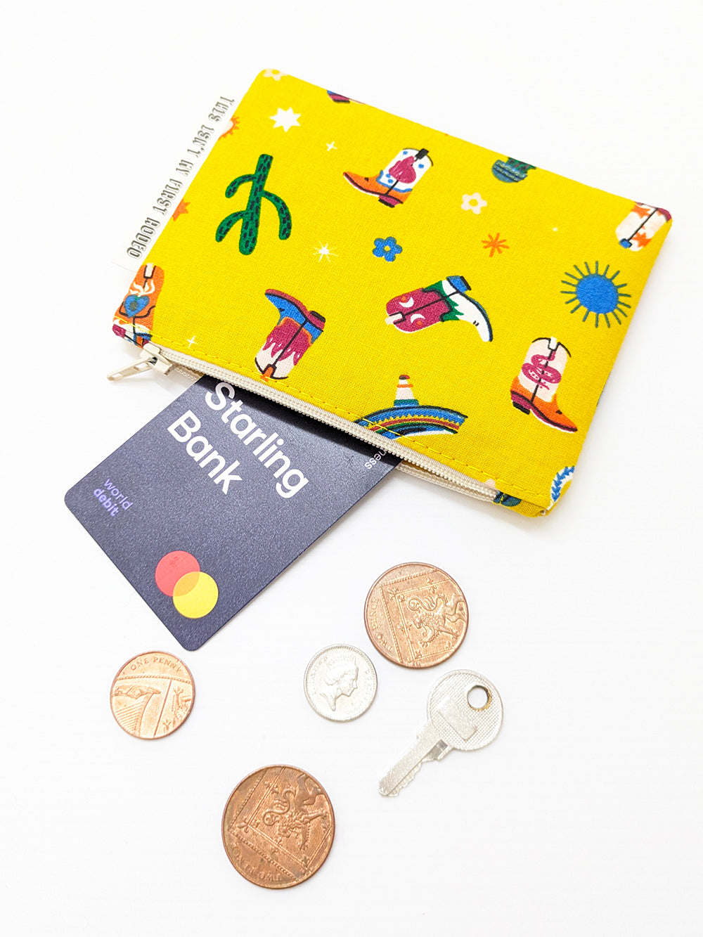 'Santiago' Zippered Pouch SUPER SECONDS SALE (OS)-Pin Clothing-Coin Purse-pinclothing.co.uk