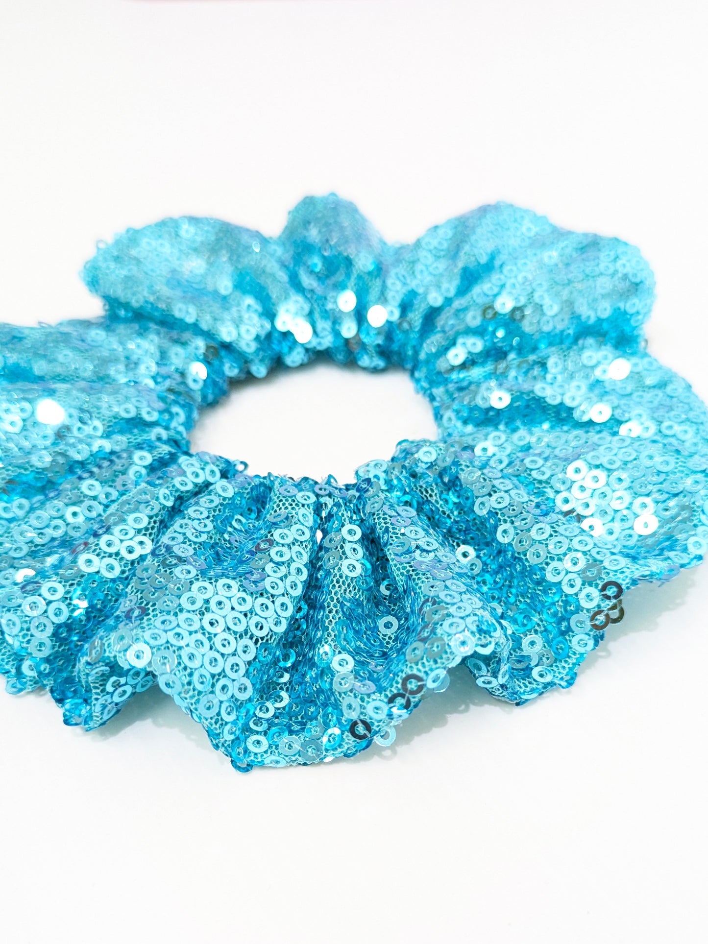 Mermaid Blue Sequin Hair Scrunchie-Pin Clothing-pinclothing.co.uk