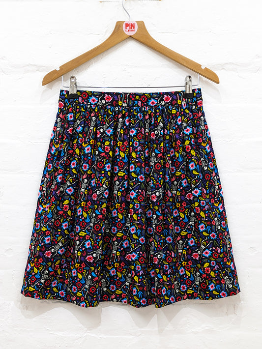 Skeleton Soiree High Waisted Skirt-Pin Clothing-pinclothing.co.uk