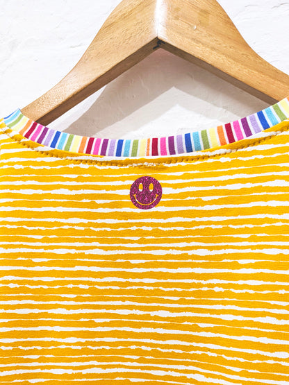 Sunshine Smiley Stripe Tee-Pin Clothing-pinclothing.co.uk