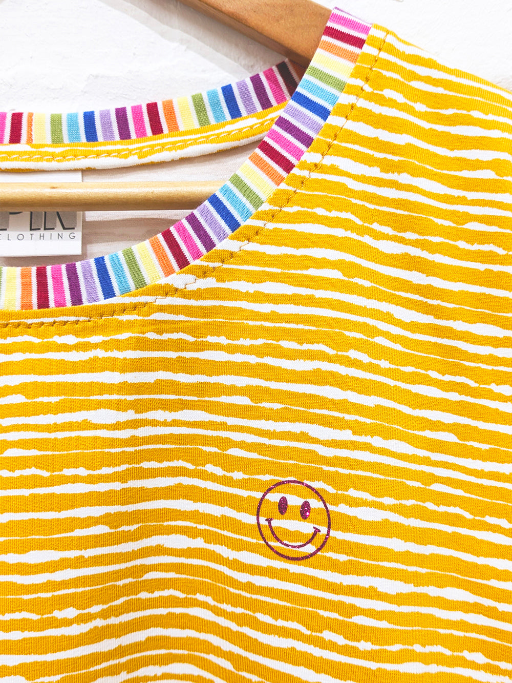 Sunshine Smiley Stripe Tee-Pin Clothing-pinclothing.co.uk