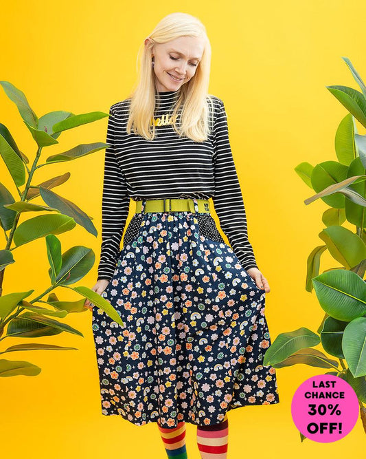 Cosmic Garden Pocket Skirt Size 10 - 12-pinclothing.co.uk-pinclothing.co.uk