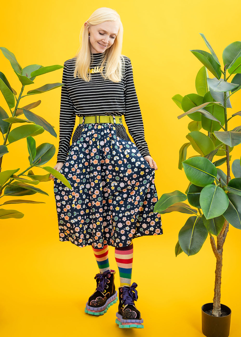 The Cosmic Garden Pocket Skirt-pinclothing.co.uk-pinclothing.co.uk