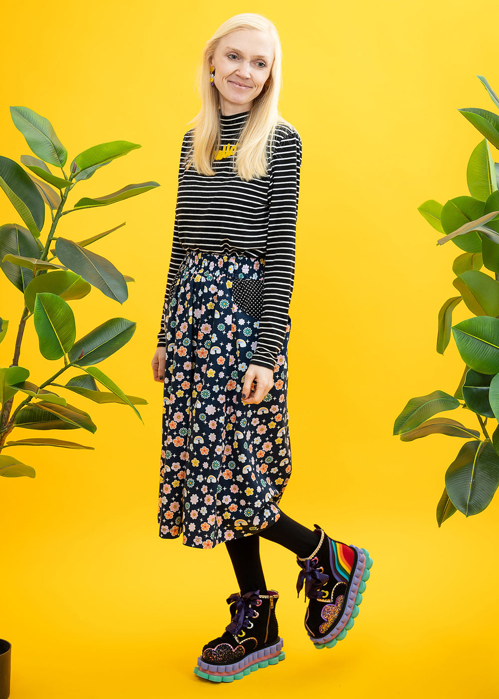 The Cosmic Garden Pocket Skirt-pinclothing.co.uk-pinclothing.co.uk