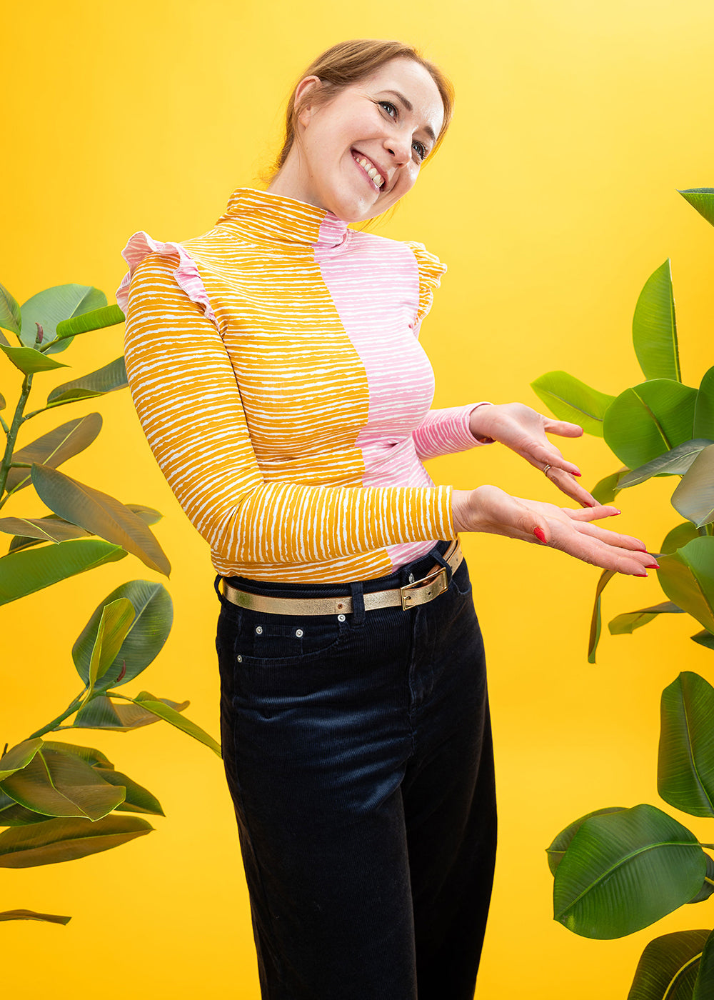 The Honey & Rose Split Ruffle Top-pinclothing.co.uk-pinclothing.co.uk