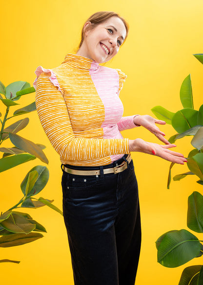 The Honey & Rose Split Ruffle Top-pinclothing.co.uk-pinclothing.co.uk