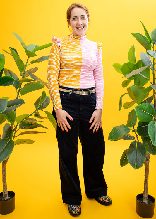 The Honey & Rose Split Ruffle Top-pinclothing.co.uk-pinclothing.co.uk