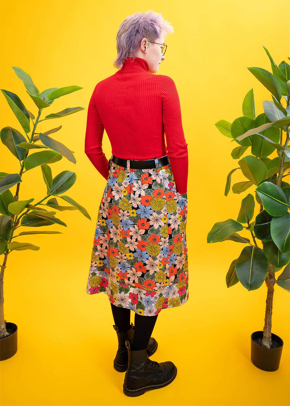 The Retro Bloom Pocket Skirt-pinclothing.co.uk-pinclothing.co.uk