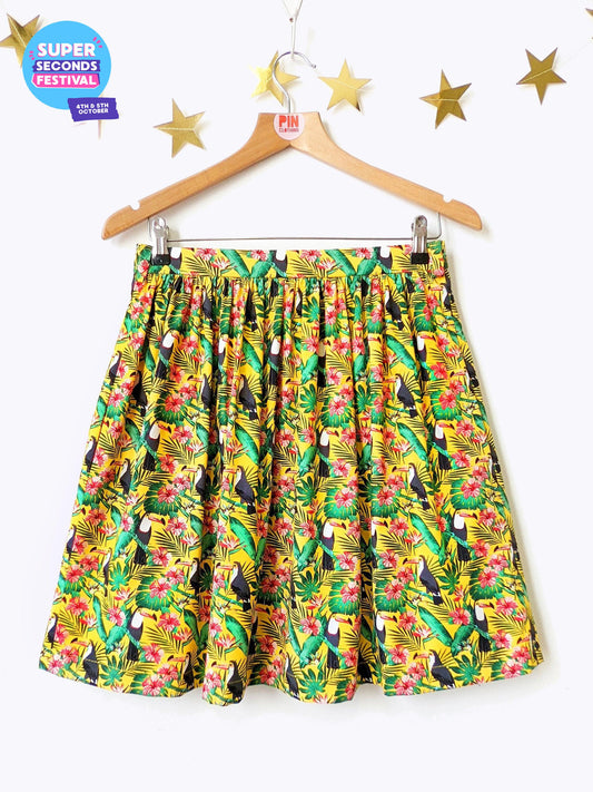 Toucan Do It High Waisted Skirt SUPER SECONDS SALE (OS)-Pin Clothing-pinclothing.co.uk