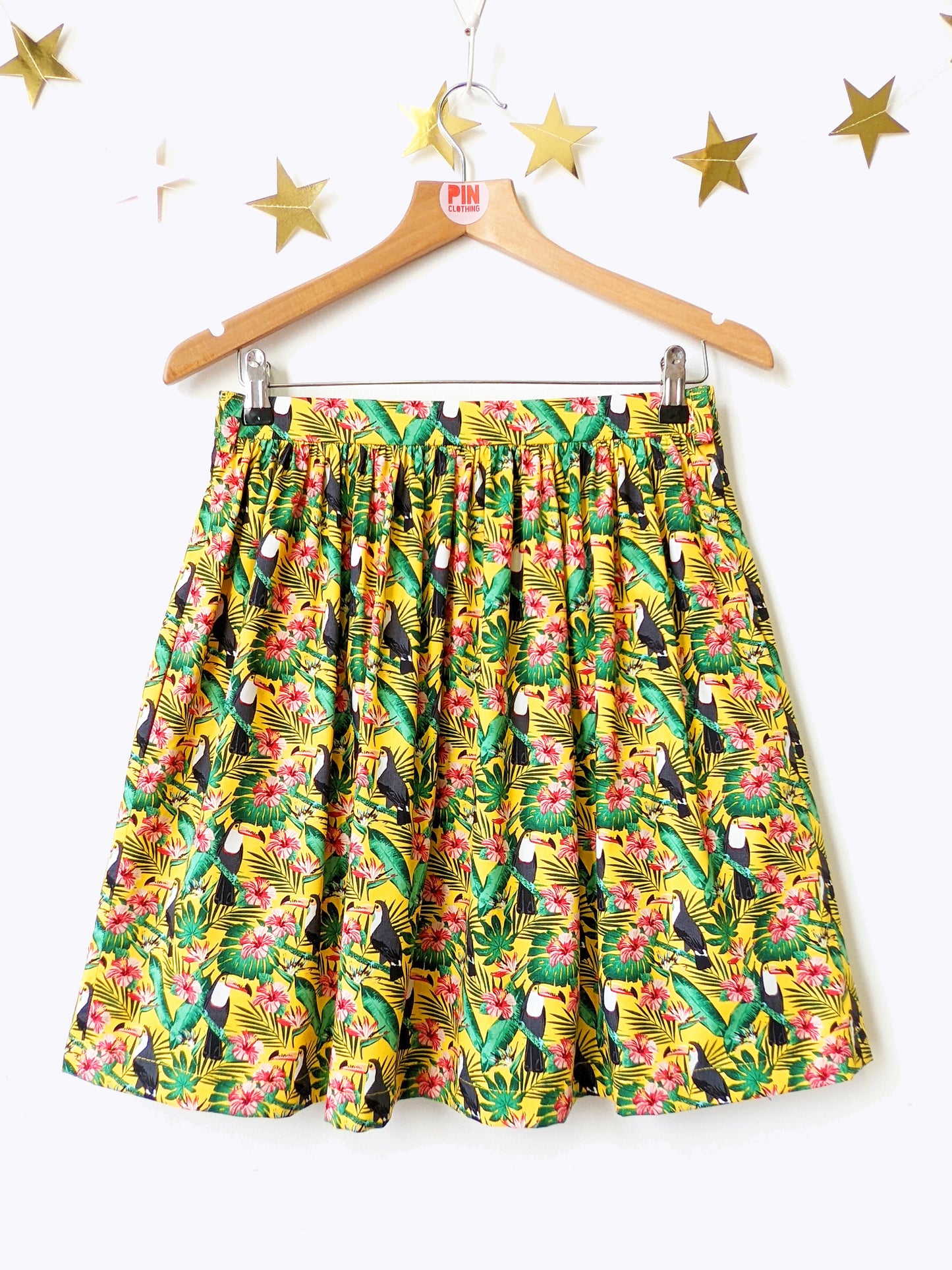 Toucan Do It High Waisted Skirt-Pin Clothing-pinclothing.co.uk